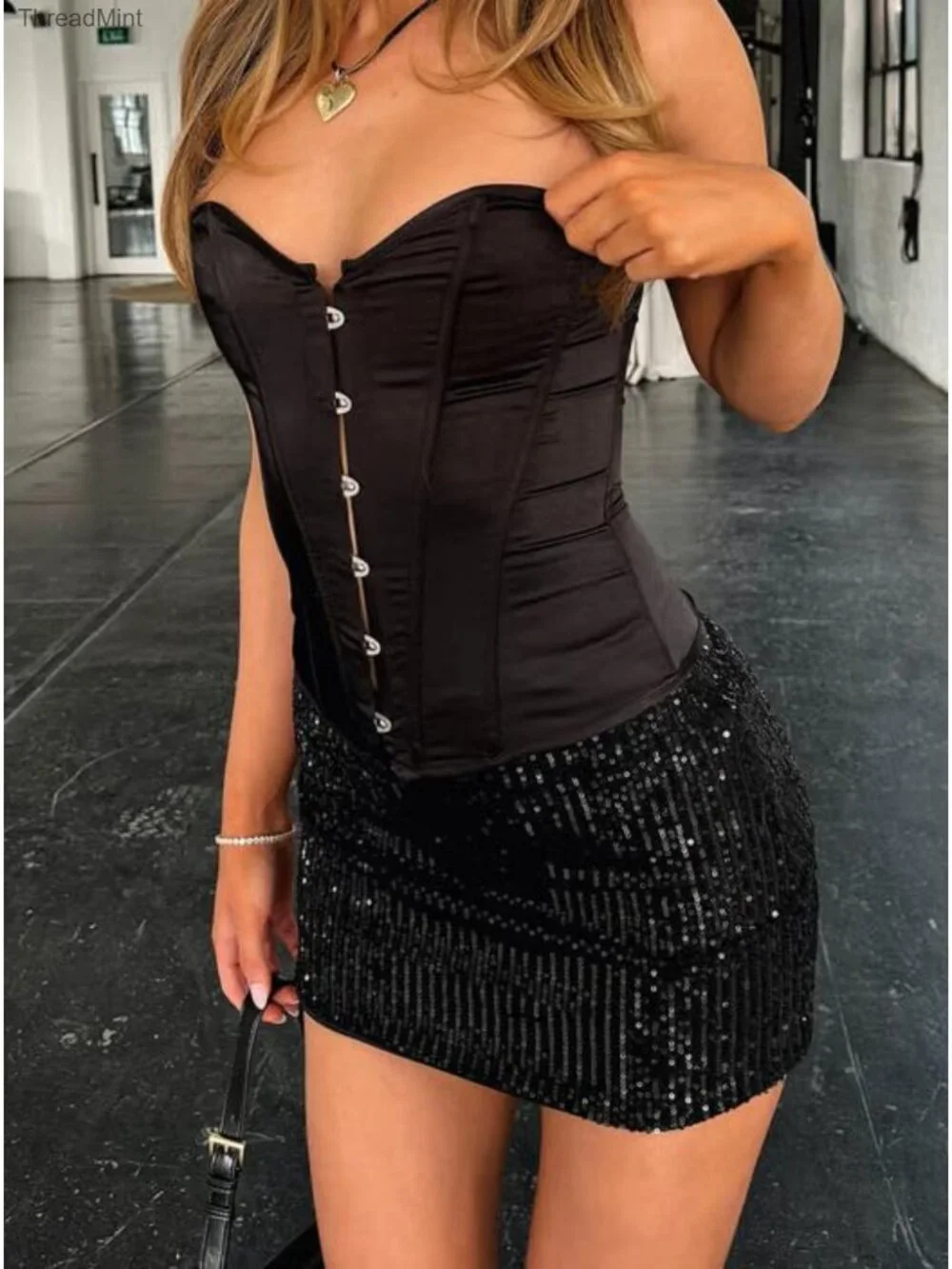Sequined Stretch Bodycon Mini Skirt Sparkly Party Night Out